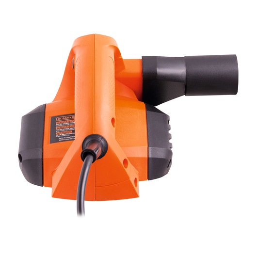 BLACKDECKER electric blower 7698, orange and black, front angle on white background.