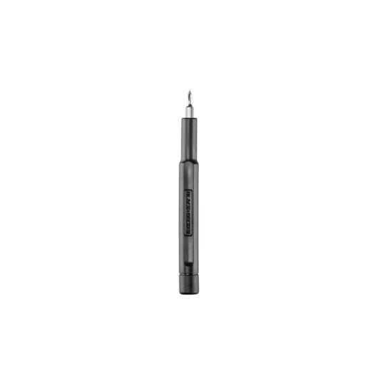 BLACKDECKER BD40K27 electric screwdriver black front view, ergonomic handle, white background.