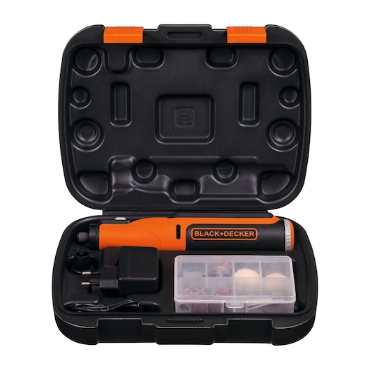 Herramienta Rotativa 8V con 35 Accesorios y Estuche