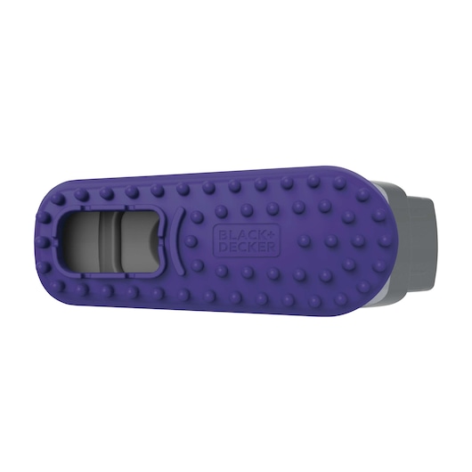 BLACK+DECKER HLVA325JP07 purple textured vacuum accessory, side angle, white background.